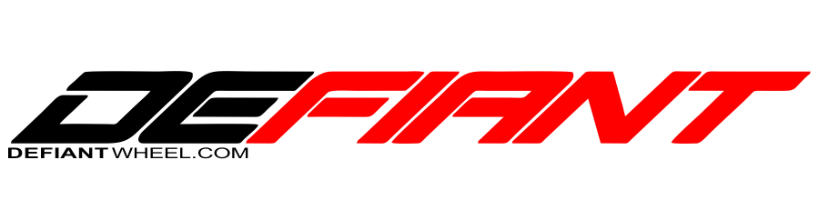 Defiant logo with website text on a black background