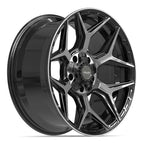 4PLAY 4P06 20x9 5x127 + 5x139.7 0et Gloss Black Brushed with Tinted Clear Wheel - View 3
