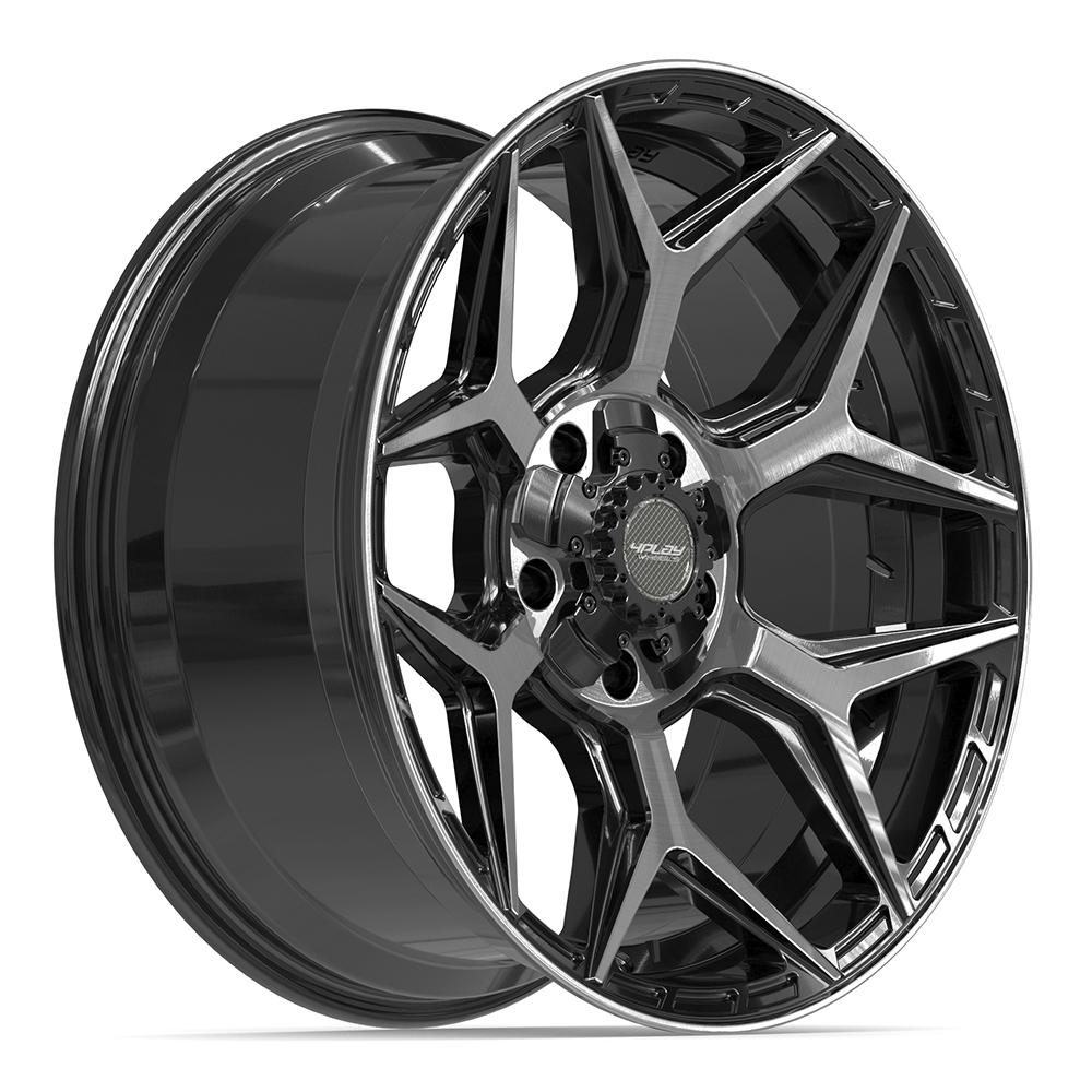 4PLAY 4P06 20x9 5x127 + 5x139.7 0et Gloss Black Brushed with Tinted Clear Wheel - View 3