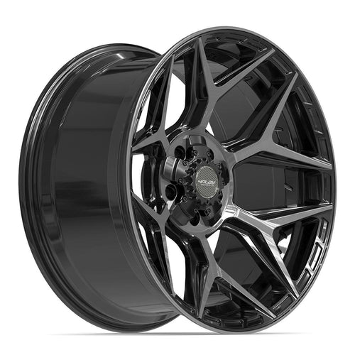 4PLAY 4P06 20x10 5x127 + 5x139.7 -18et Gloss Black Brushed with Tinted Clear Wheel - View 2