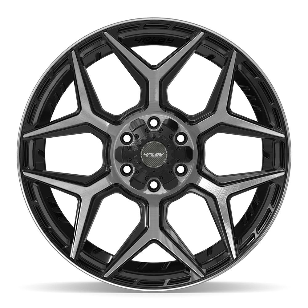 4PLAY 4P06 22x9 6x135 + 6x139.7 12et Gloss Black Brushed with Tinted Clear Wheel - View 2