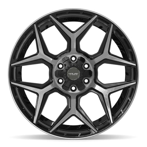 4PLAY 4P06 22x9 6x135 + 6x139.7 12et Gloss Black Brushed with Tinted Clear Wheel - View 2