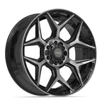 4PLAY 4P06 22x9 6x135 + 6x139.7 12et Gloss Black Brushed with Tinted Clear Wheel