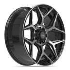 4PLAY 4P06 22x9 6x135 + 6x139.7 12et Gloss Black Brushed with Tinted Clear Wheel - View 3