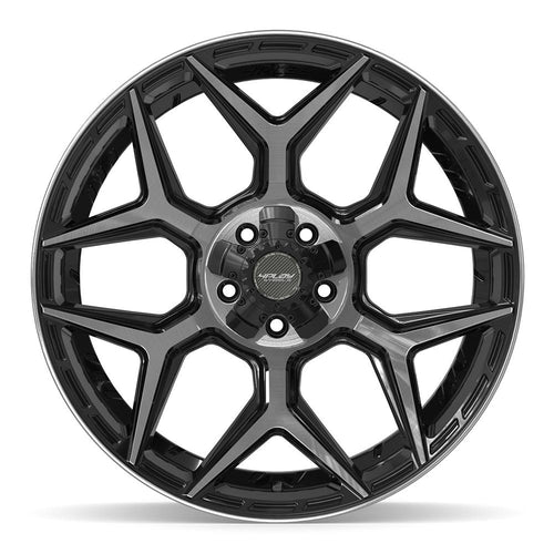 4PLAY 4P06 22x10 5x127 + 5x139.7 -18et Gloss Black Brushed with Tinted Clear Wheel - View 2