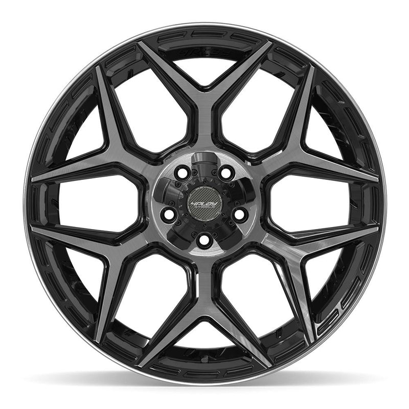 4PLAY 4P06 22x10 5x127 + 5x139.7 -18et Gloss Black Brushed with Tinted Clear Wheel - View 2