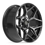 4PLAY 4P06 22x10 5x127 + 5x139.7 -18et Gloss Black Brushed with Tinted Clear Wheel - View 3