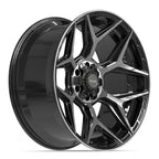 4PLAY 4P06 22x10 6x135 + 6x139.7 -18et Gloss Black Brushed with Tinted Clear Wheel - View 3