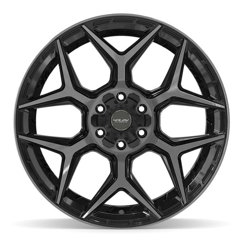 4PLAY 4P06 22x12 6x135 + 6x139.7 -44et Gloss Black Brushed with Tinted Clear Wheel - View 2