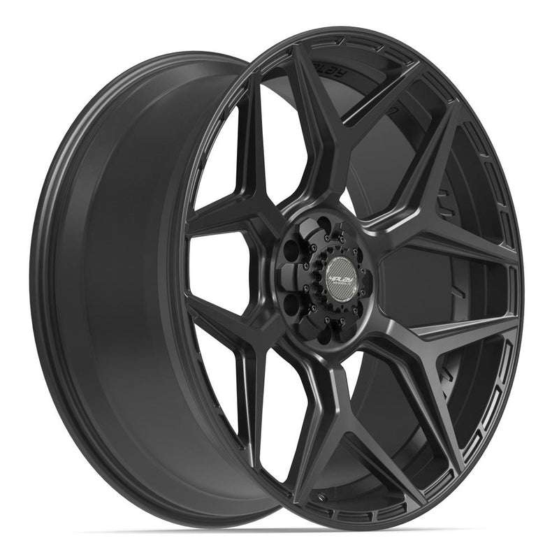 4PLAY 4P06 24x10 6x135 + 6x139.7 18et Satin Black Wheel - View 3