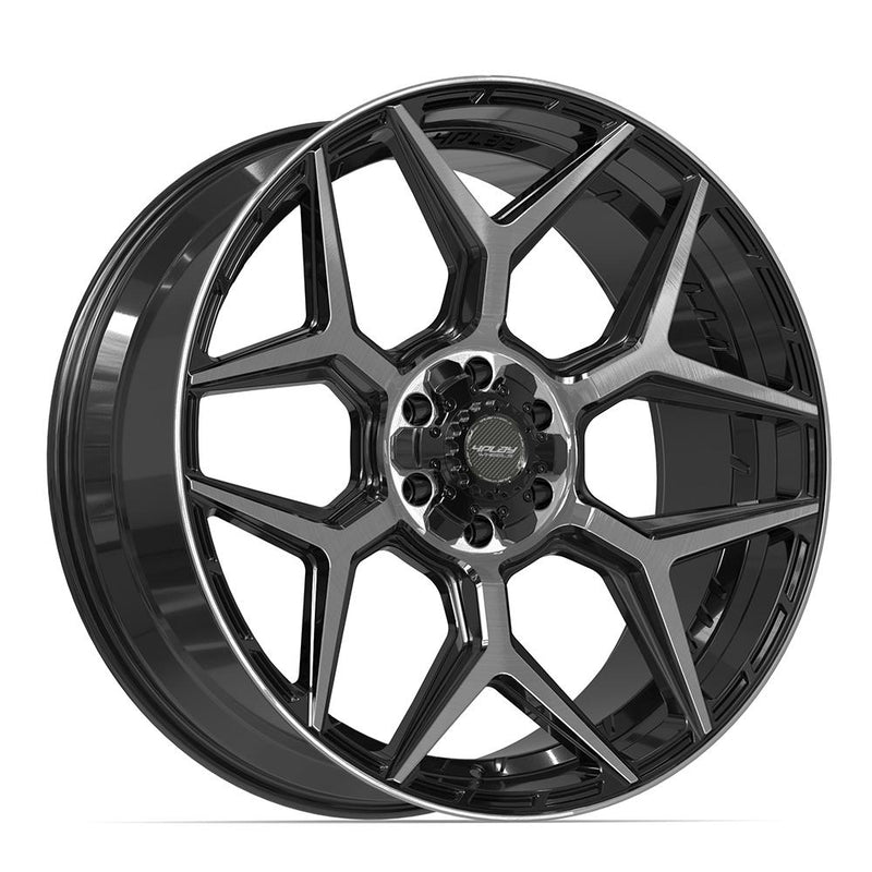 4PLAY 4P06 24x10 6x135 + 6x139.7 18et Gloss Black Brushed with Tinted Clear Wheel