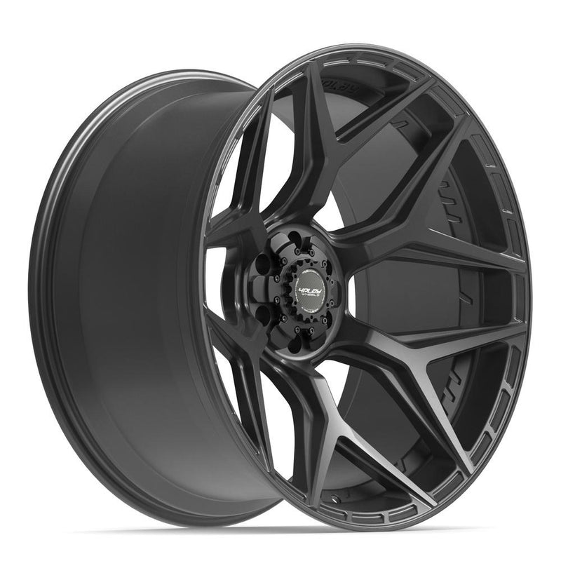 4PLAY 4P06 24x12 6x135 + 6x139.7 -44et Satin Black Wheel - View 3