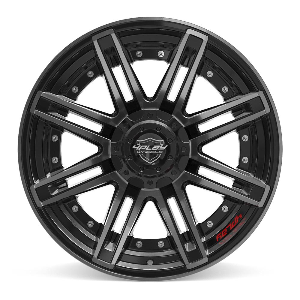 4PLAY 4P08 20x10 6x135 + 6x139.7 -18et Gloss Black Brushed with Tinted Clear Wheel - View 2