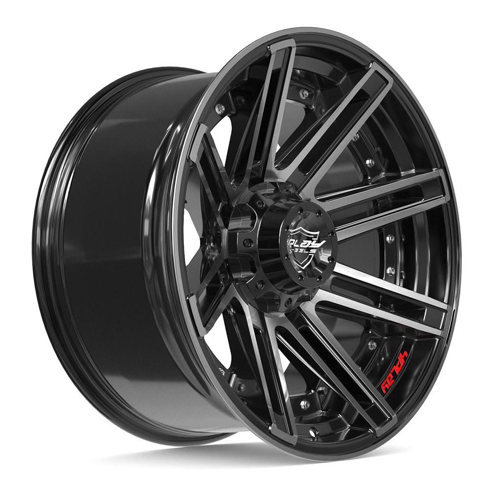 4PLAY 4P08 20x10 6x135 + 6x139.7 -18et Gloss Black Brushed with Tinted Clear Wheel - View 3