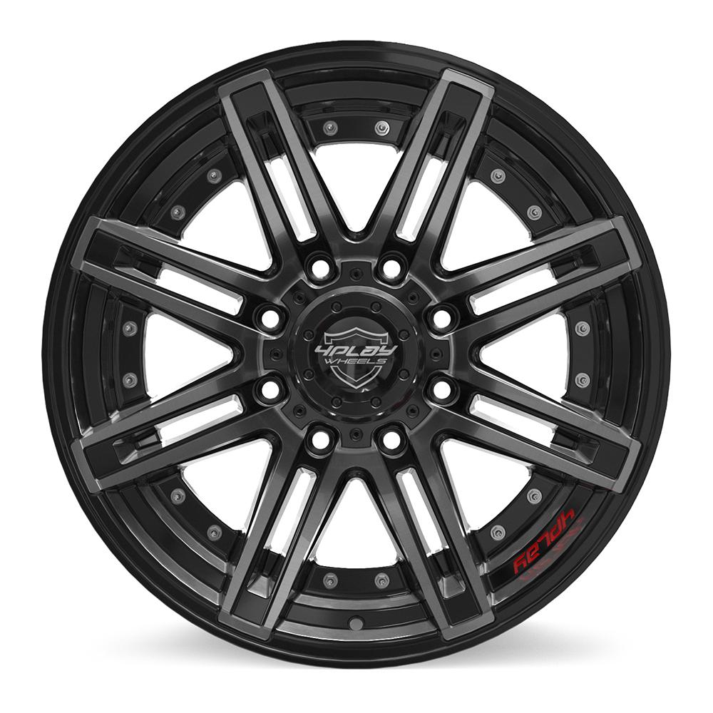 4PLAY 4P08 20x10 8x170 -24et Gloss Black Brushed with Tinted Clear Wheel - View 2