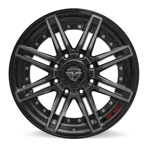 4PLAY 4P08 20x10 8x170 -24et Gloss Black Brushed with Tinted Clear Wheel - View 2