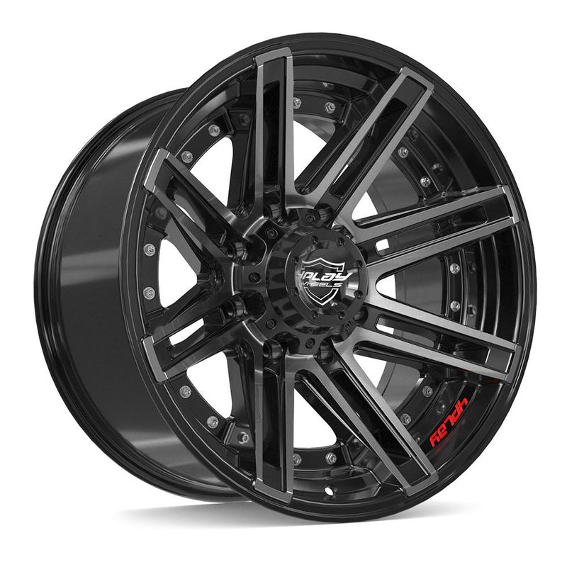 4PLAY 4P08 20x10 8x170 -24et Gloss Black Brushed with Tinted Clear Wheel
