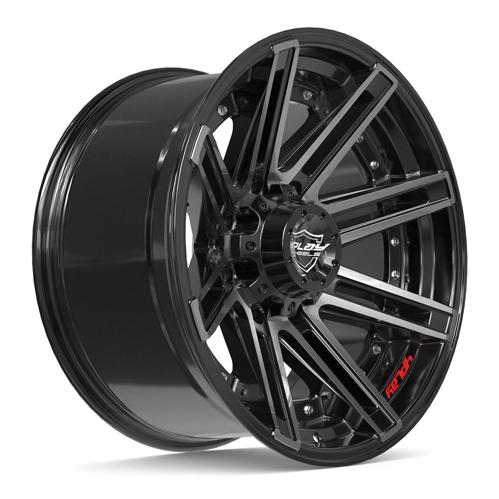 4PLAY 4P08 20x10 8x170 -24et Gloss Black Brushed with Tinted Clear Wheel - View 3
