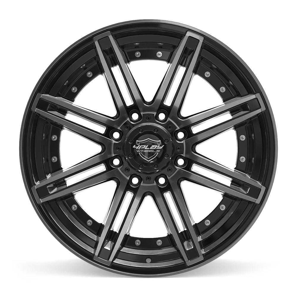 4PLAY 4P08 22x10 8x180 -24et Gloss Black Brushed with Tinted Clear Wheel - View 2