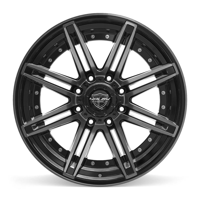 4PLAY 4P08 22x10 8x180 -24et Gloss Black Brushed with Tinted Clear Wheel - View 2