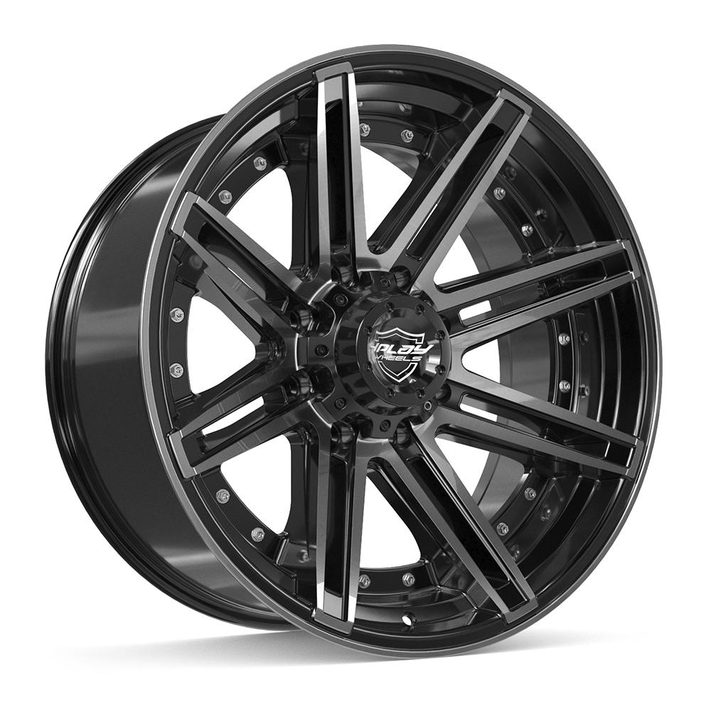 4PLAY 4P08 22x10 8x165.1 -24et Gloss Black Brushed with Tinted Clear Wheel