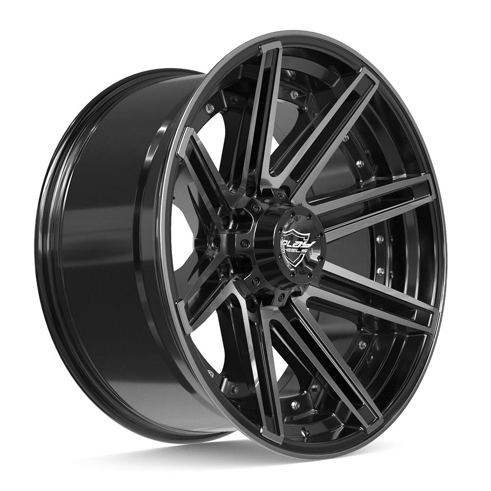 4PLAY 4P08 22x10 8x165.1 -24et Gloss Black Brushed with Tinted Clear Wheel - View 3