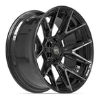 4PLAY 4P40 22x10 6x135 + 6x139.7 -18et Gloss Black Brushed with Tinted Clear Wheel - View 3