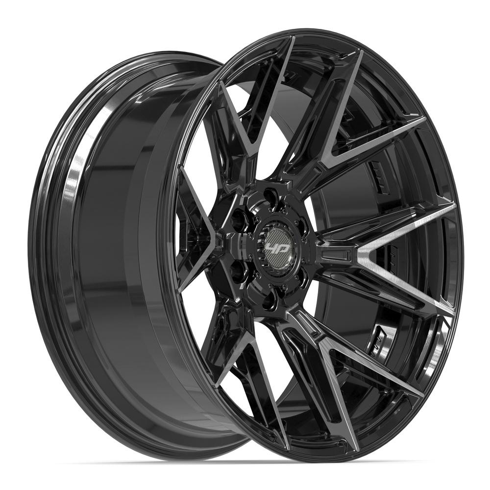 4PLAY 4P40 22x10 6x135 + 6x139.7 -18et Gloss Black Brushed with Tinted Clear Wheel - View 3