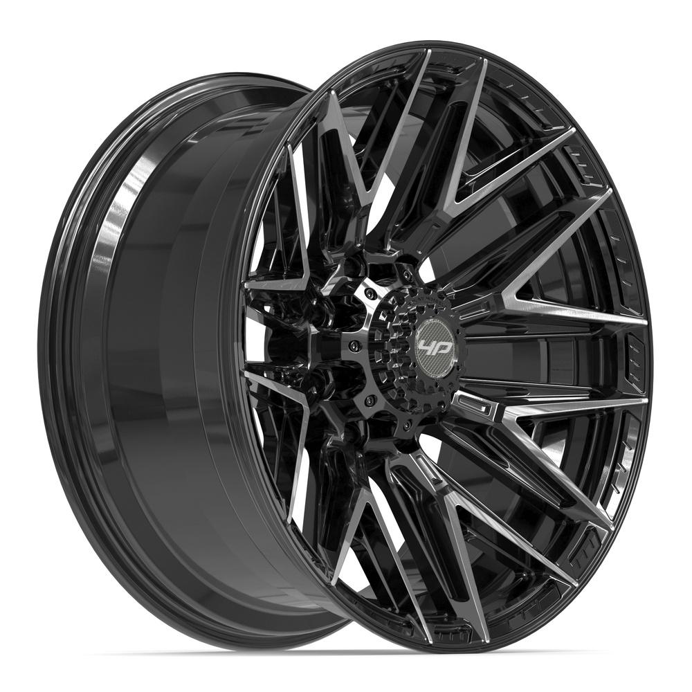 4PLAY 4P40 22x10 8x180 -18et Gloss Black Brushed with Tinted Clear Wheel - View 3