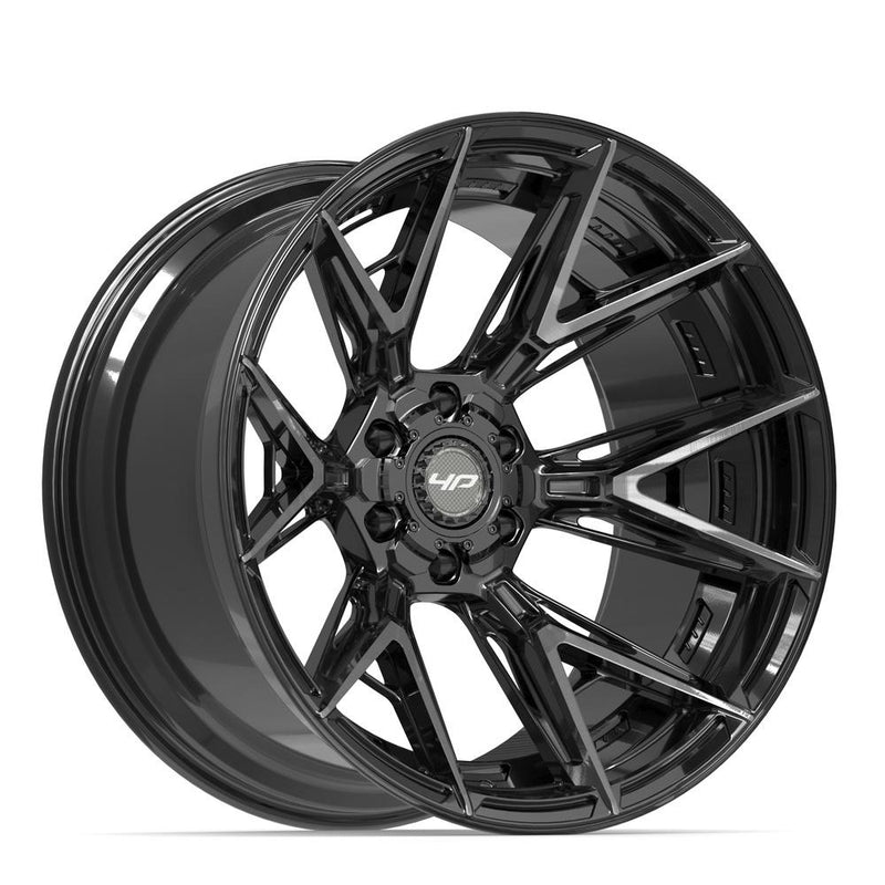 4PLAY 4P40 22x12 6x135 + 6x139.7 -44et Gloss Black Brushed with Tinted Clear Wheel