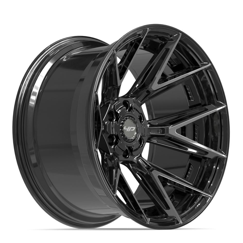 4PLAY 4P40 22x12 6x135 + 6x139.7 -44et Gloss Black Brushed with Tinted Clear Wheel - View 3