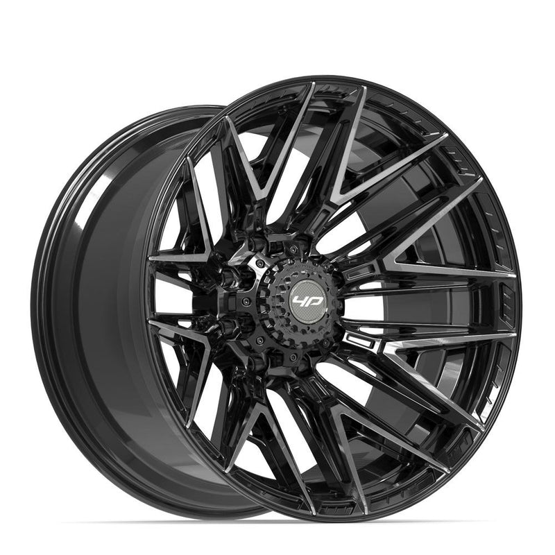 4PLAY 4P40 22x12 8x180 -44et Gloss Black Brushed with Tinted Clear Wheel