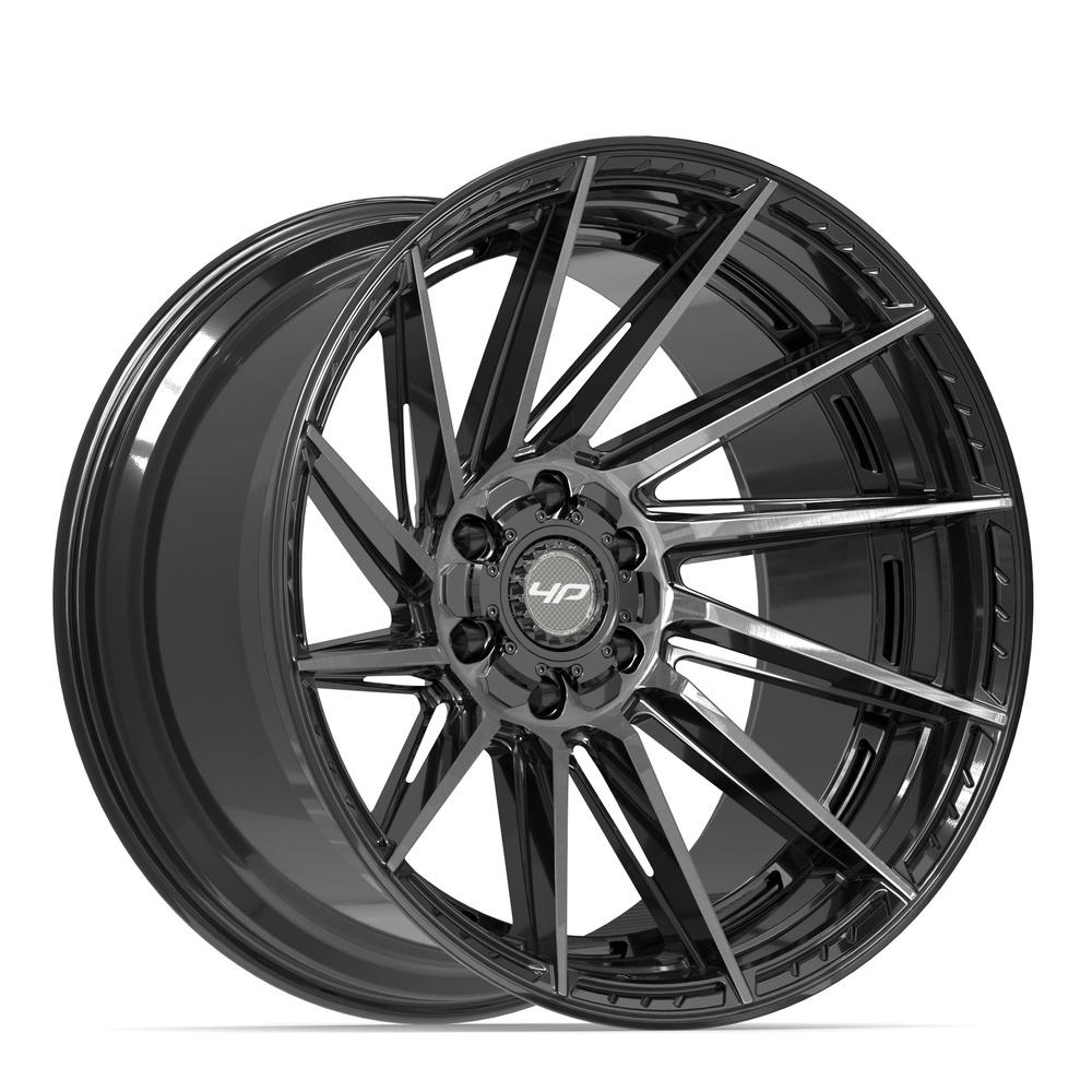 4PLAY 4P42 22x12 6x135 + 6x139.7 -44et Gloss Black Brushed with Tinted Clear Wheel