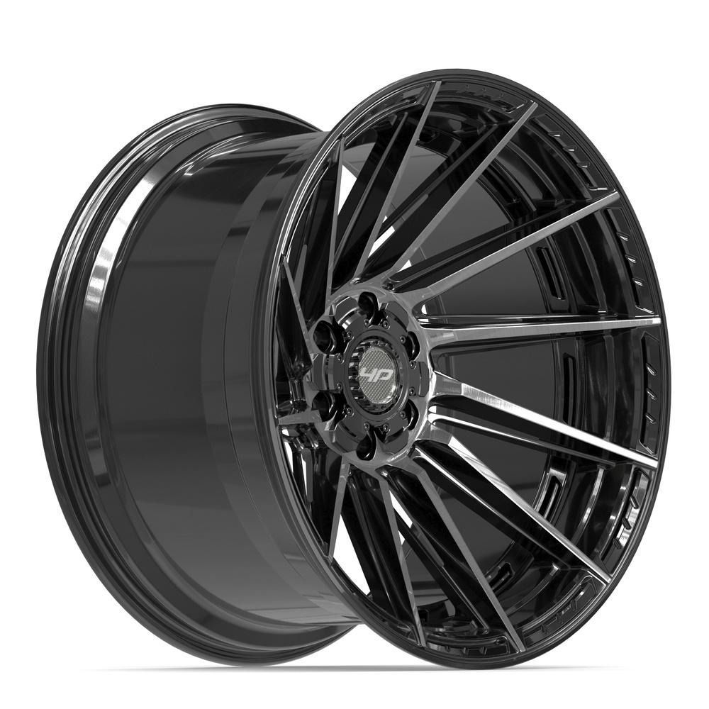 4PLAY 4P42 22x12 6x135 + 6x139.7 -44et Gloss Black Brushed with Tinted Clear Wheel - View 3
