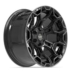4PLAY 4P43 20x10 6x135 + 6x139.7 -18et Gloss Black Brushed with Tinted Clear Wheel - View 3