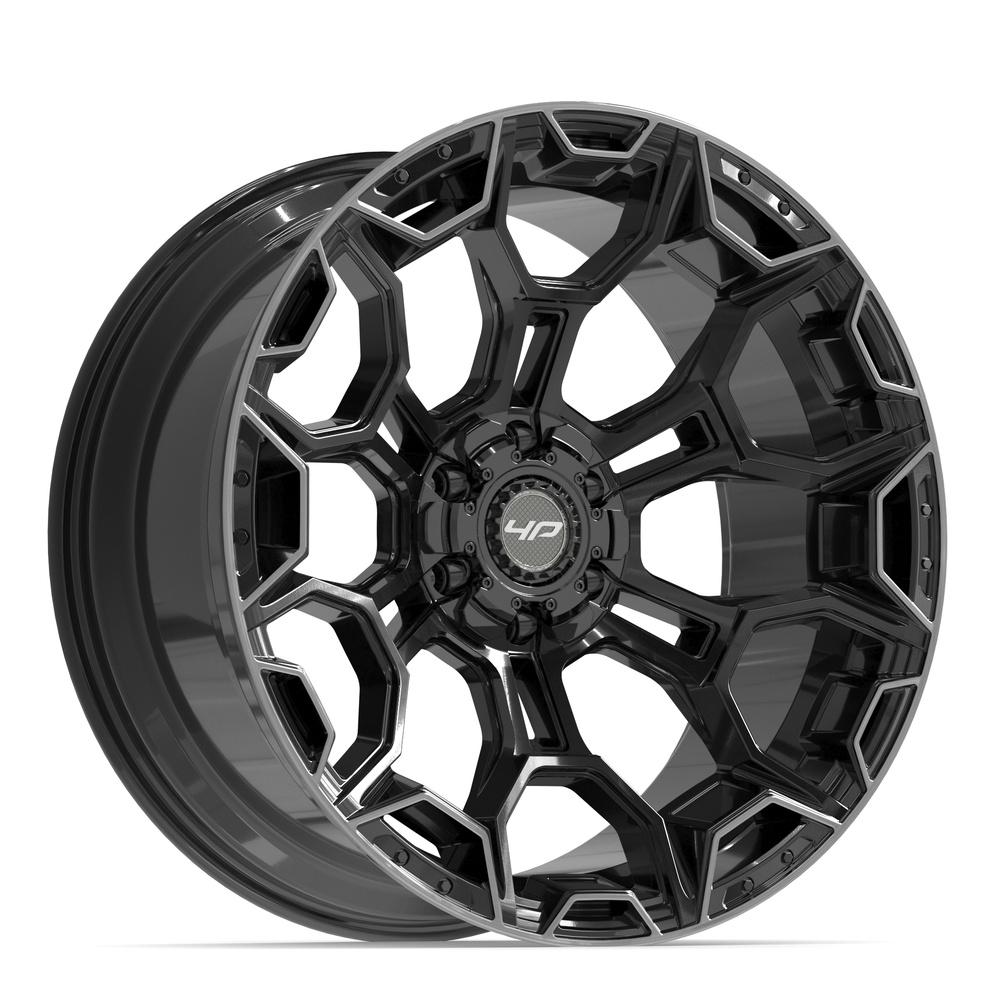 4PLAY 4P43 22x10 6x135 + 6x139.7 -18et Gloss Black Brushed with Tinted Clear Wheel