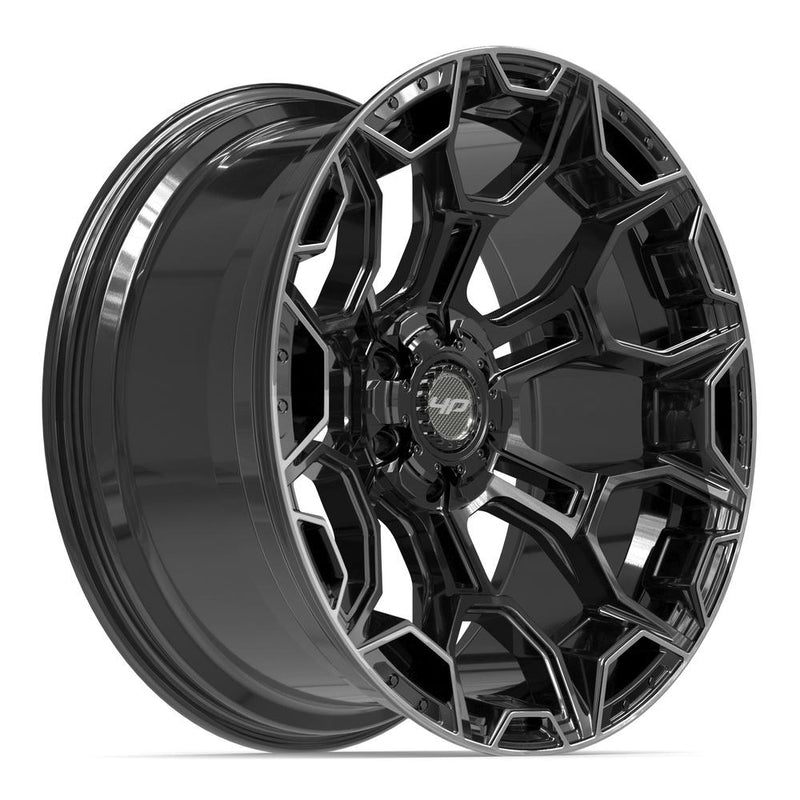 4PLAY 4P43 22x10 6x135 + 6x139.7 -18et Gloss Black Brushed with Tinted Clear Wheel - View 3