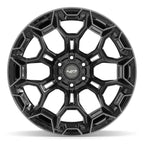 4PLAY 4P43 22x12 6x135 + 6x139.7 -44et Gloss Black Brushed with Tinted Clear Wheel - View 2