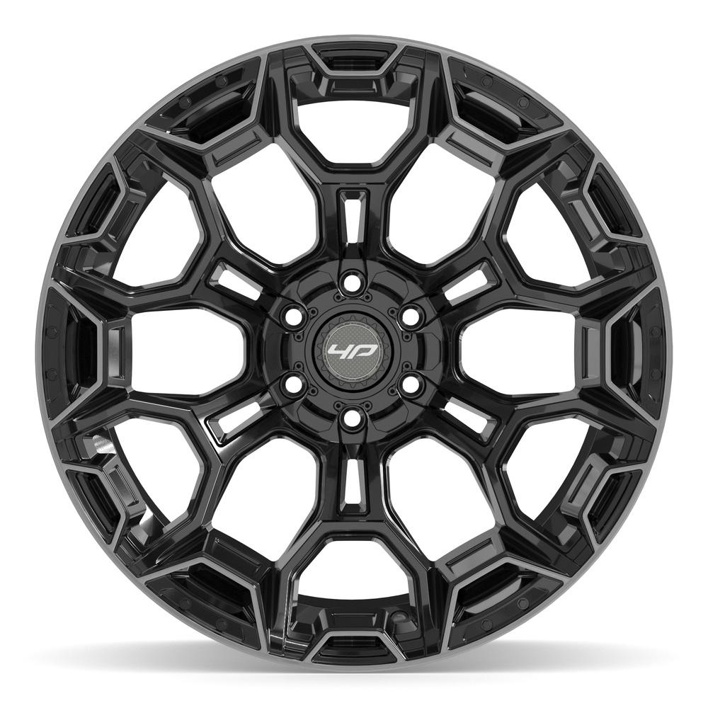 4PLAY 4P43 22x12 6x135 + 6x139.7 -44et Gloss Black Brushed with Tinted Clear Wheel - View 2
