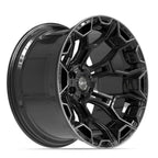 4PLAY 4P43 22x12 6x135 + 6x139.7 -44et Gloss Black Brushed with Tinted Clear Wheel - View 3