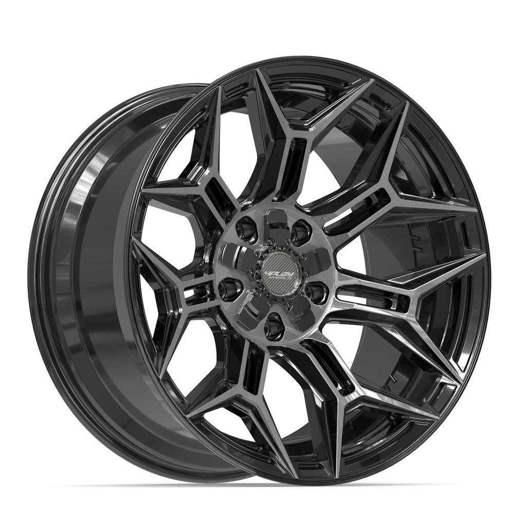4PLAY 4P44 20x10 5x127 + 5x139.7 -18et Gloss Black Brushed with Tinted Clear Wheel