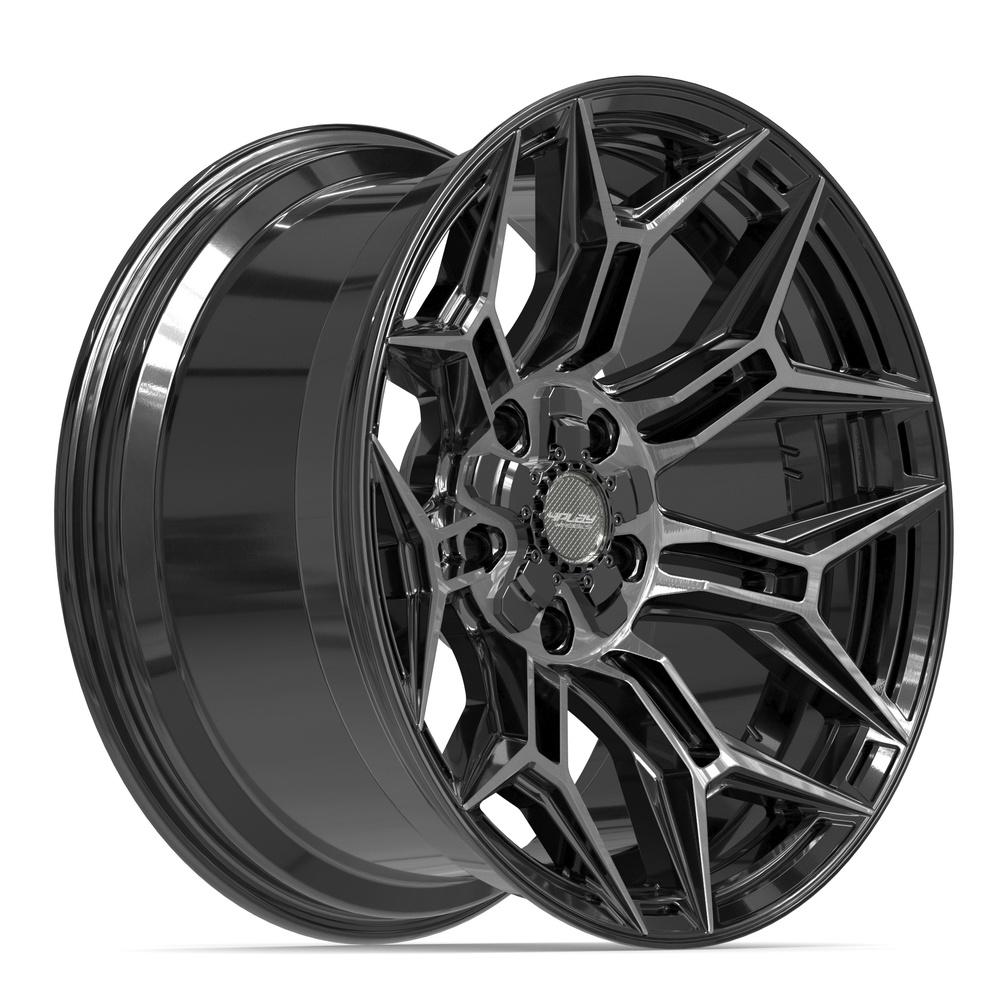 4PLAY 4P44 20x10 5x127 + 5x139.7 -18et Gloss Black Brushed with Tinted Clear Wheel - View 3