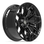 4PLAY 4P44 22x10 5x127 + 5x139.7 -18et Gloss Black Wheel - View 3