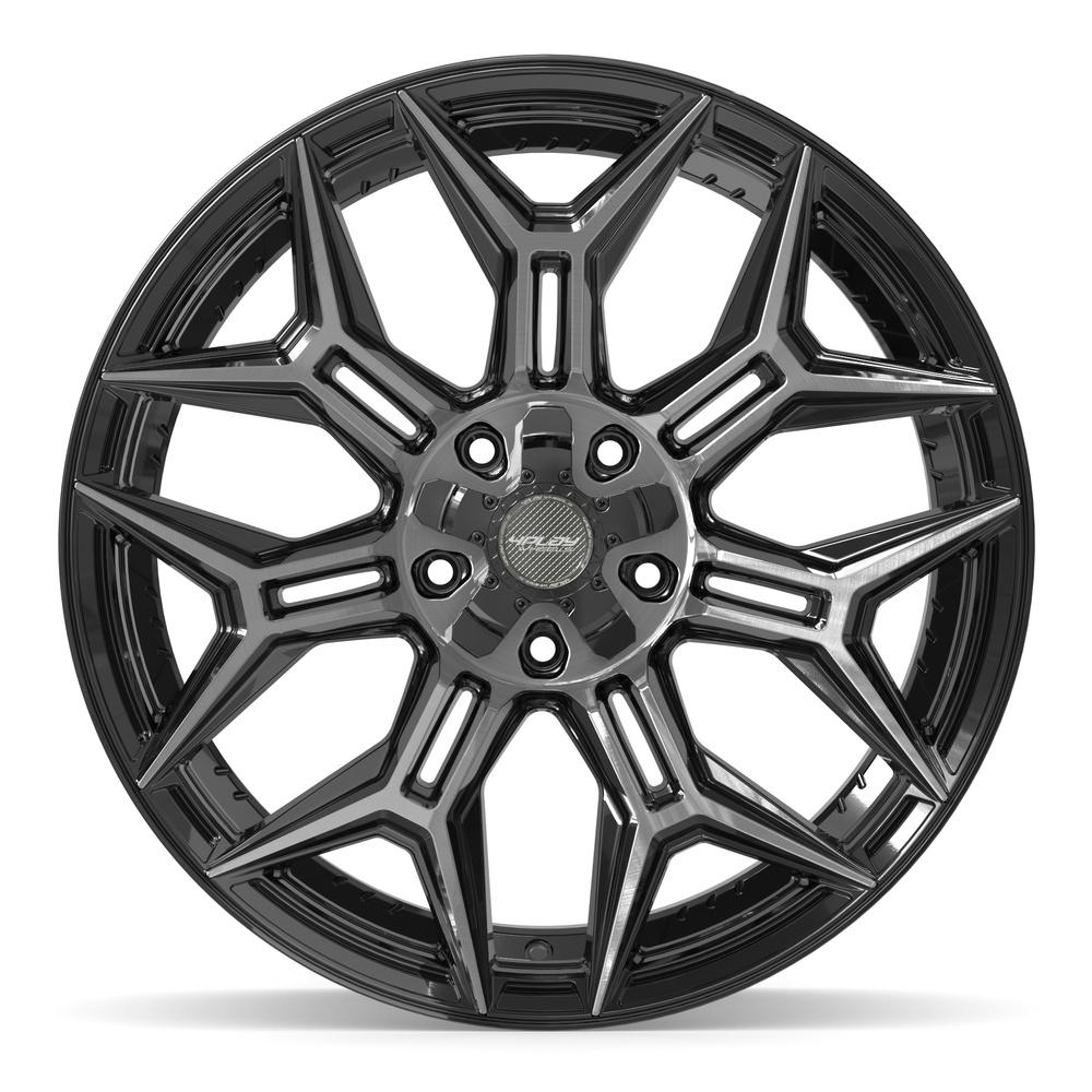 4PLAY 4P44 22x10 5x127 + 5x139.7 -18et Gloss Black Brushed with Tinted Clear Wheel - View 2