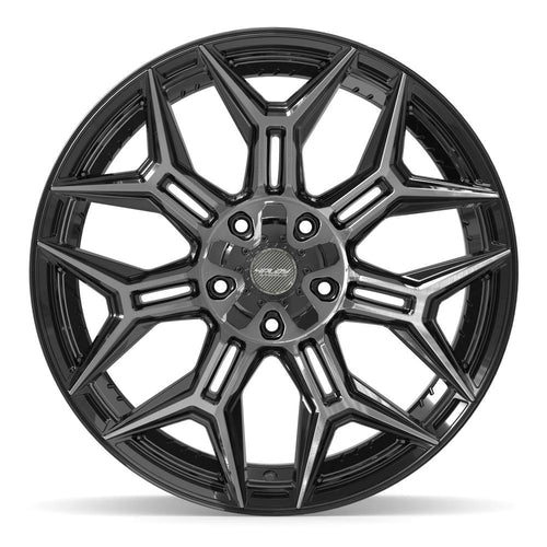 4PLAY 4P44 22x10 5x127 + 5x139.7 -18et Gloss Black Brushed with Tinted Clear Wheel - View 2