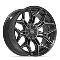 4PLAY 4P44 22x10 5x127 + 5x139.7 -18et Gloss Black Brushed with Tinted Clear Wheel