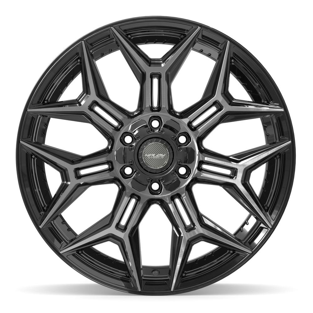 4PLAY 4P44 22x10 6x135 + 6x139.7 -18et Gloss Black Brushed with Tinted Clear Wheel - View 2
