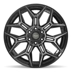 4PLAY 4P44 22x10 6x135 + 6x139.7 -18et Gloss Black Brushed with Tinted Clear Wheel - View 2