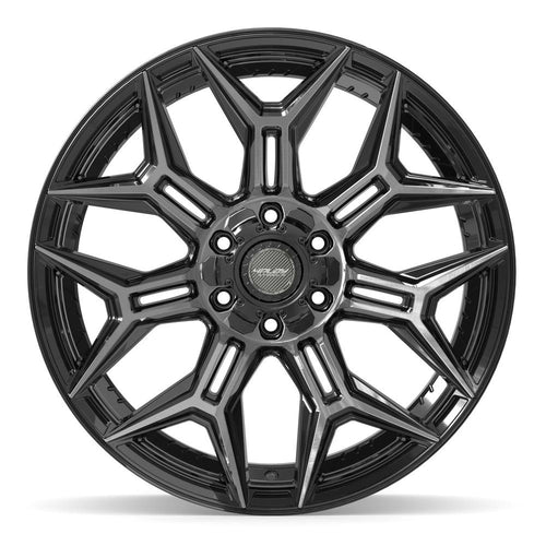 4PLAY 4P44 22x10 6x135 + 6x139.7 -18et Gloss Black Brushed with Tinted Clear Wheel - View 2