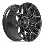 4PLAY 4P44 22x10 6x135 + 6x139.7 -18et Gloss Black Brushed with Tinted Clear Wheel - View 3